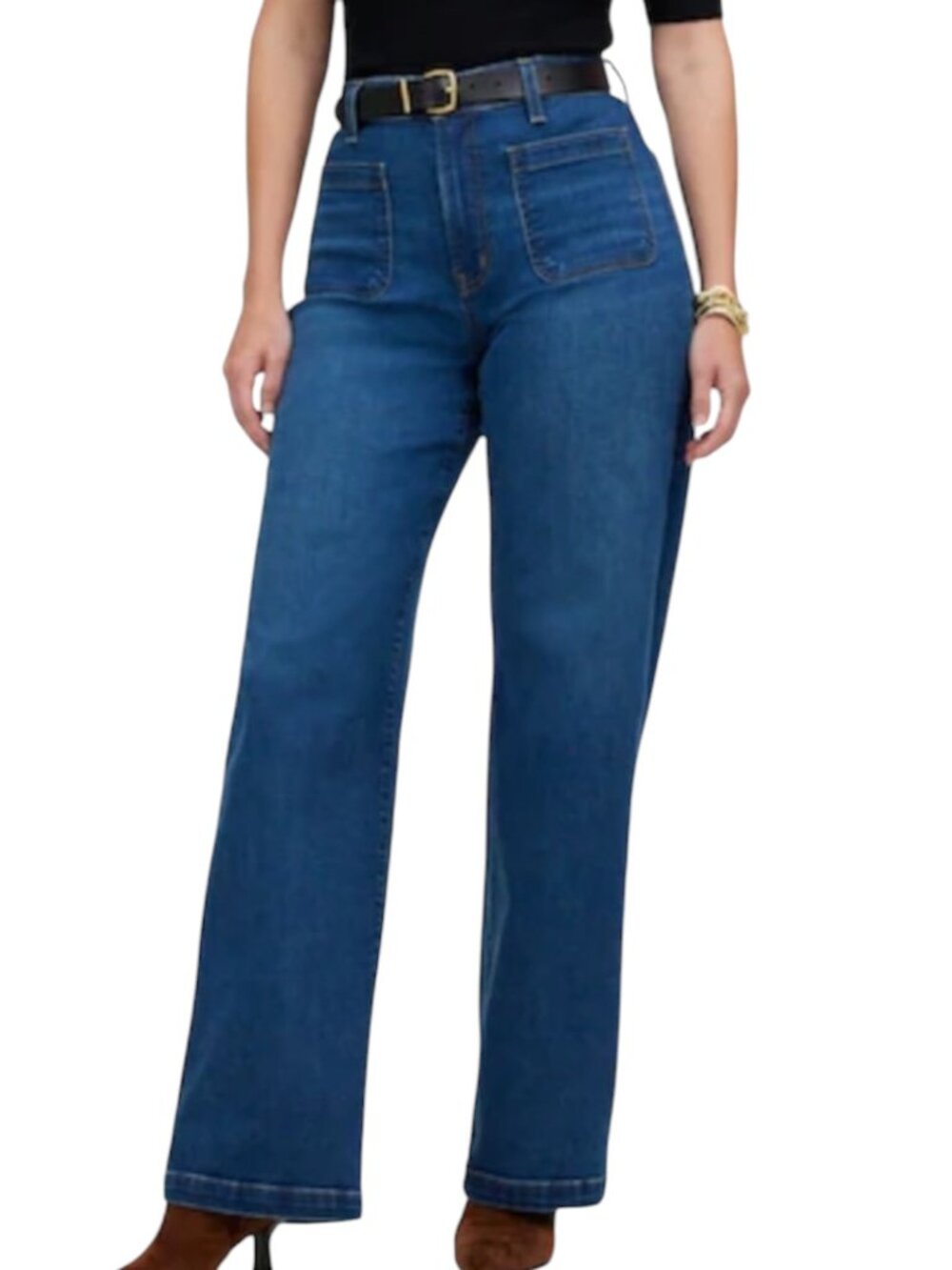 Madewell Curvy Emmett Wide Leg Jeans Denim Pants Sailor Blue 29P Petite